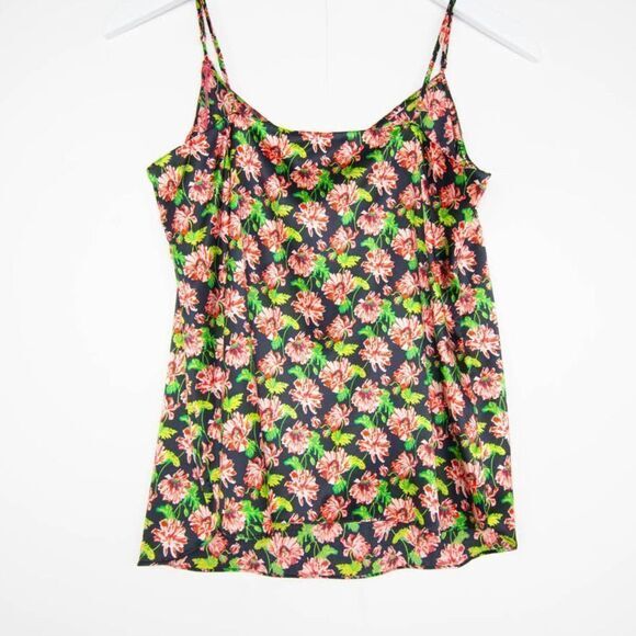 NEW Stella McCartney Ellie Leaping Silk Floral Tank Top, Black, Medium - Picture 8 of 12